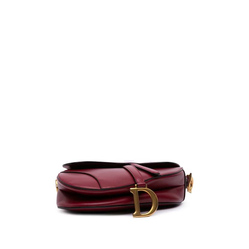 Dior Smooth Calfskin Saddle Bag Red Leather Good condition - Inside View