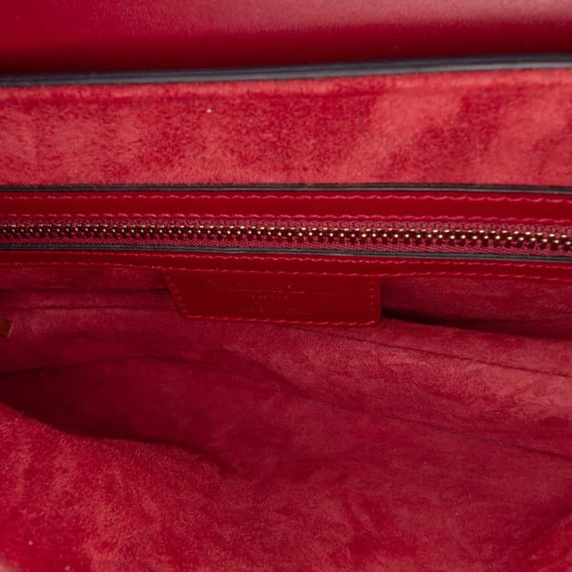 Dior Smooth Calfskin Saddle Bag Red Leather Good condition - Model View