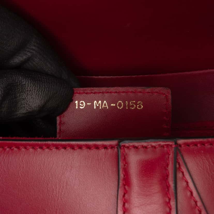 Dior Smooth Calfskin Saddle Bag Red Leather Good condition - Box View