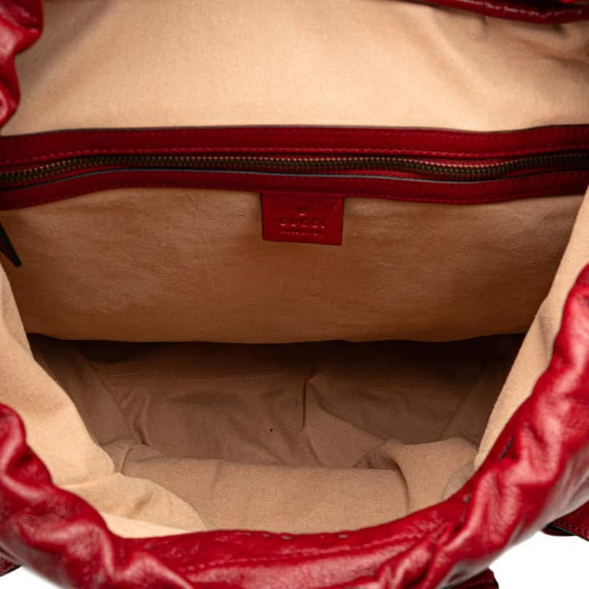 Gucci Piuma Lux Calfskin Re(Belle) Backpack Red Leather Good condition - Model View