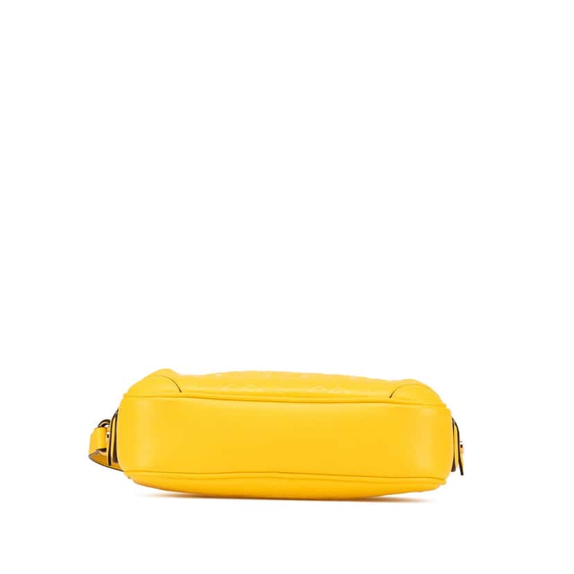 Gucci GG Star Embossed Leather Crossbody Yellow Leather Good condition - Inside View
