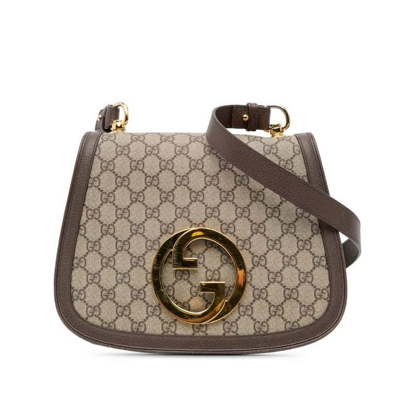 Gucci Medium GG Supreme Blondie Crossbody Brown Canvas Good condition - Front View