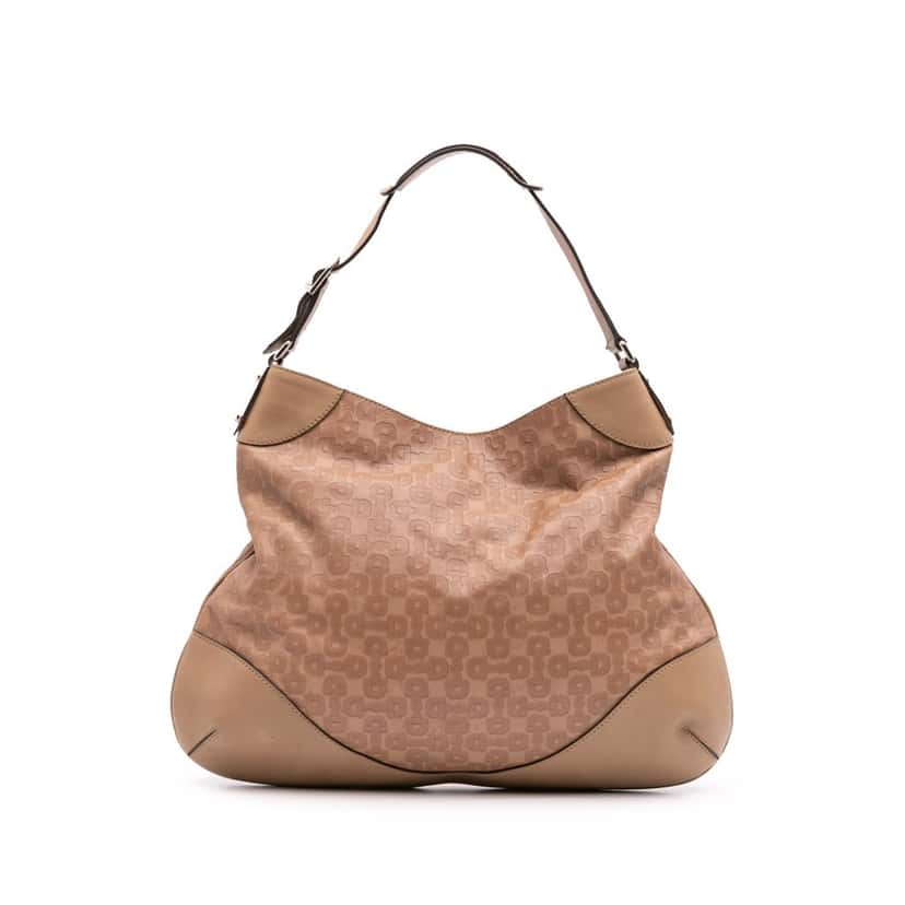 Gucci Leather Horsebit Hobo Brown Leather Good condition - Front View