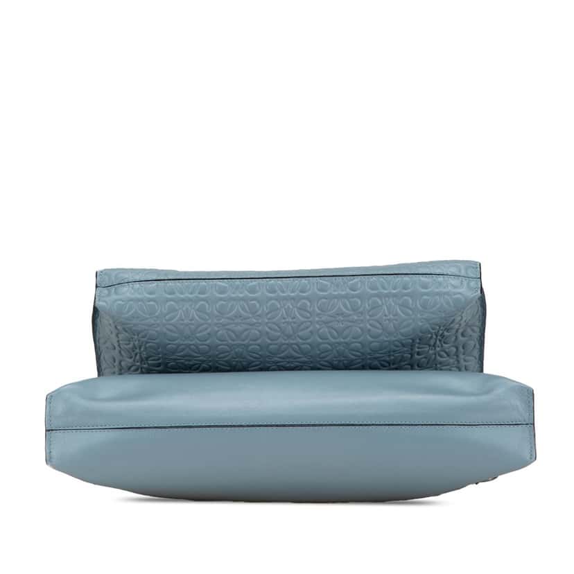 Loewe Leather Repeat Anagram Double T Pouch Blue Leather Good condition - Inside View