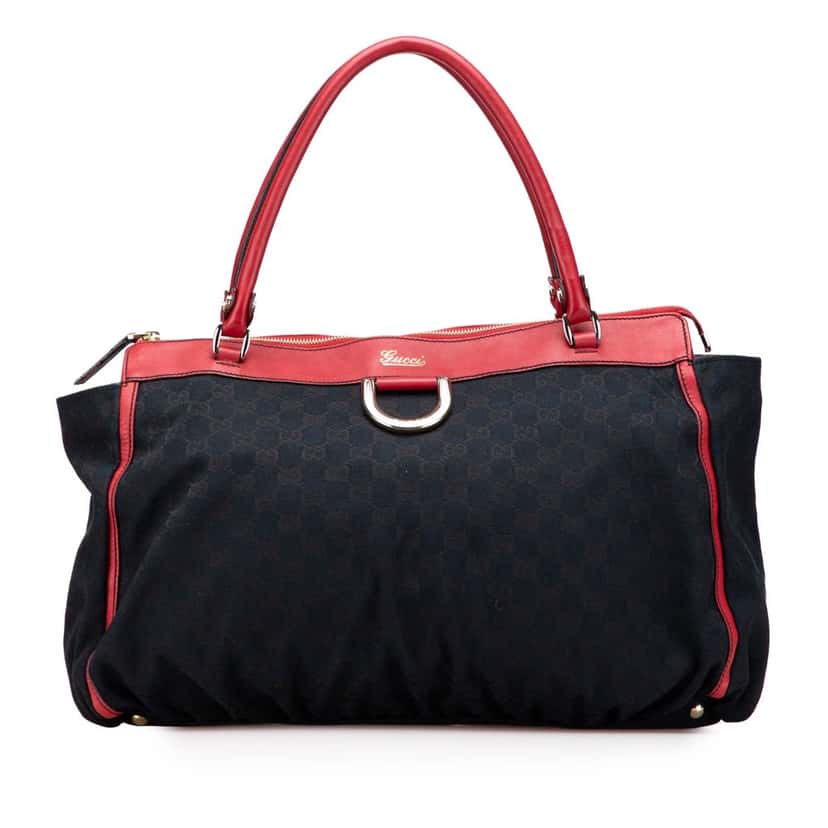 Gucci GG Canvas Abbey D Ring Tote Black Canvas Good condition - Front View