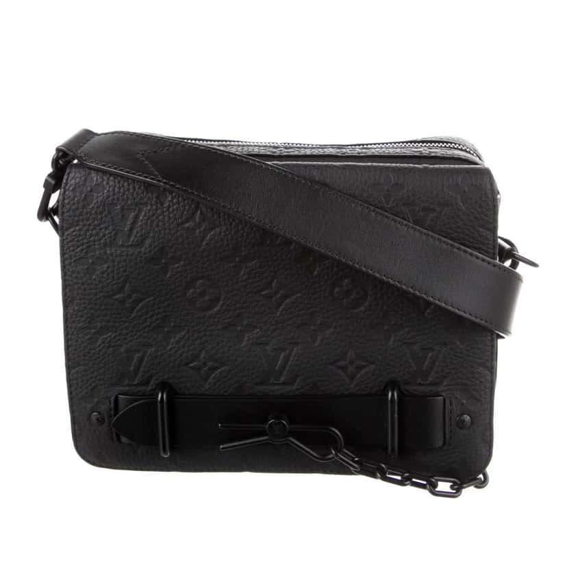 Louis Vuitton Monogram Taurillon Steamer Messenger Black Leather Good condition - Front View