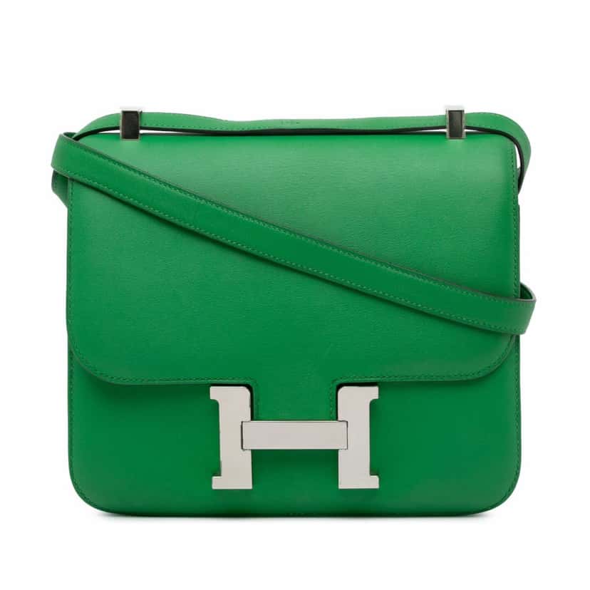 Hermès Swift Constance 24 Green Leather Good condition - Front View
