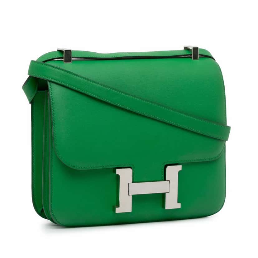 Hermès Swift Constance 24 Green Leather Good condition - Back View