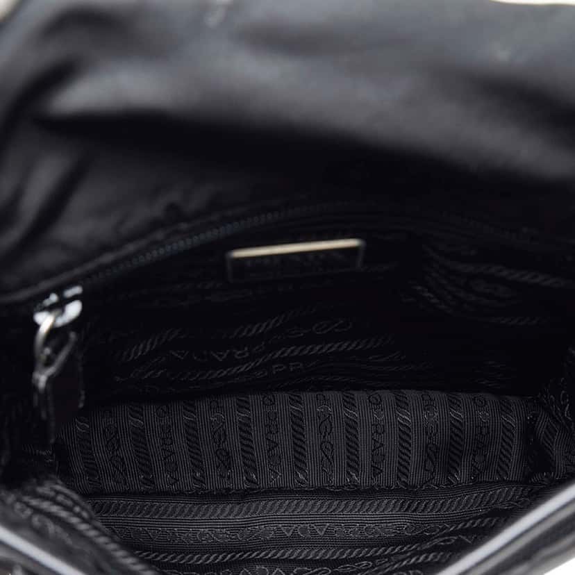 Prada Tessuto Buckle Messenger Bag Black Very good condition - Box View