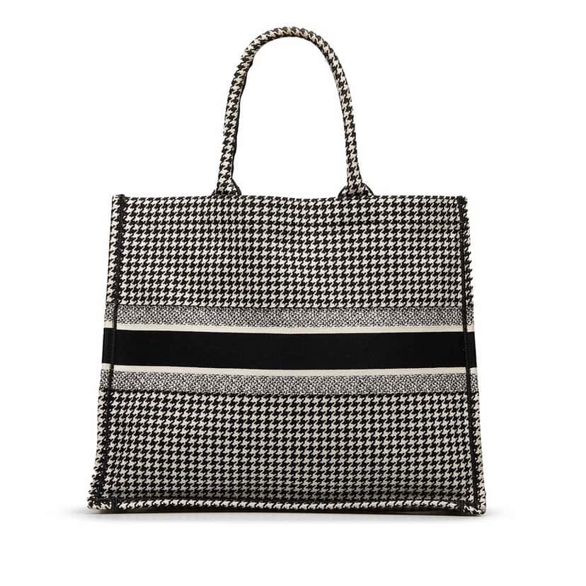 Dior Large Houndstooth Book Tote Black Canvas Good condition - Inside View