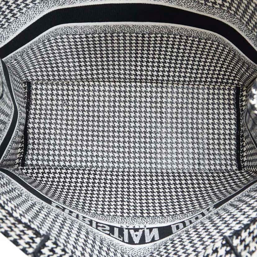 Dior Large Houndstooth Book Tote Black Canvas Good condition - Box View