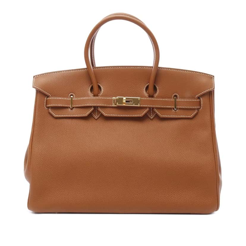 Hermès Togo Birkin Retourne 35 Brown Leather Good condition - Front View