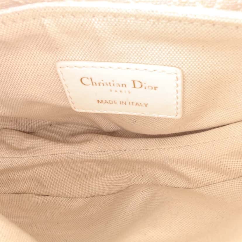 Dior Mini Oblique Canvas Saddle Bag White Canvas Good condition - Model View
