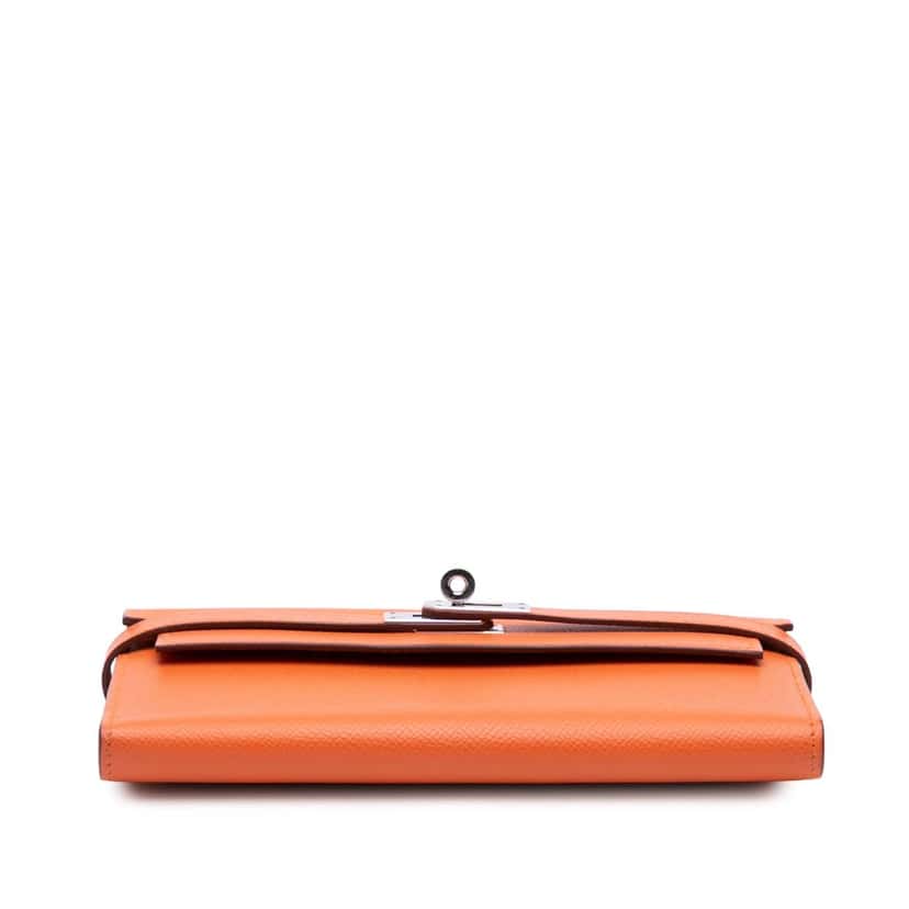 Hermès Epsom Kelly Longue Wallet Orange Leather Good condition - Inside View