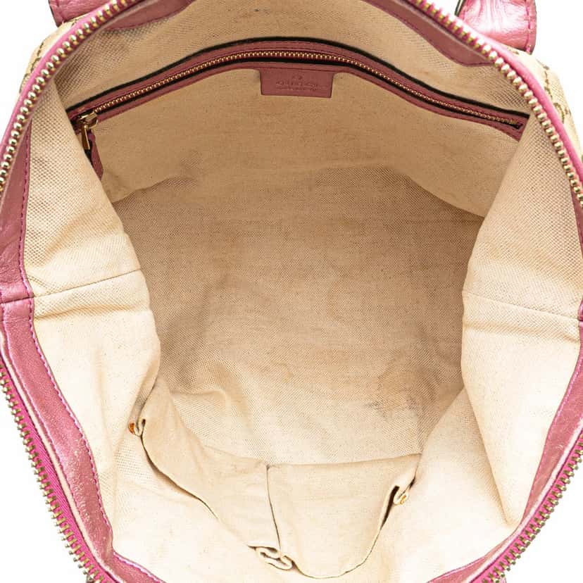 Gucci GG Canvas Heart Bit Satchel Brown Canvas Good condition - Model View