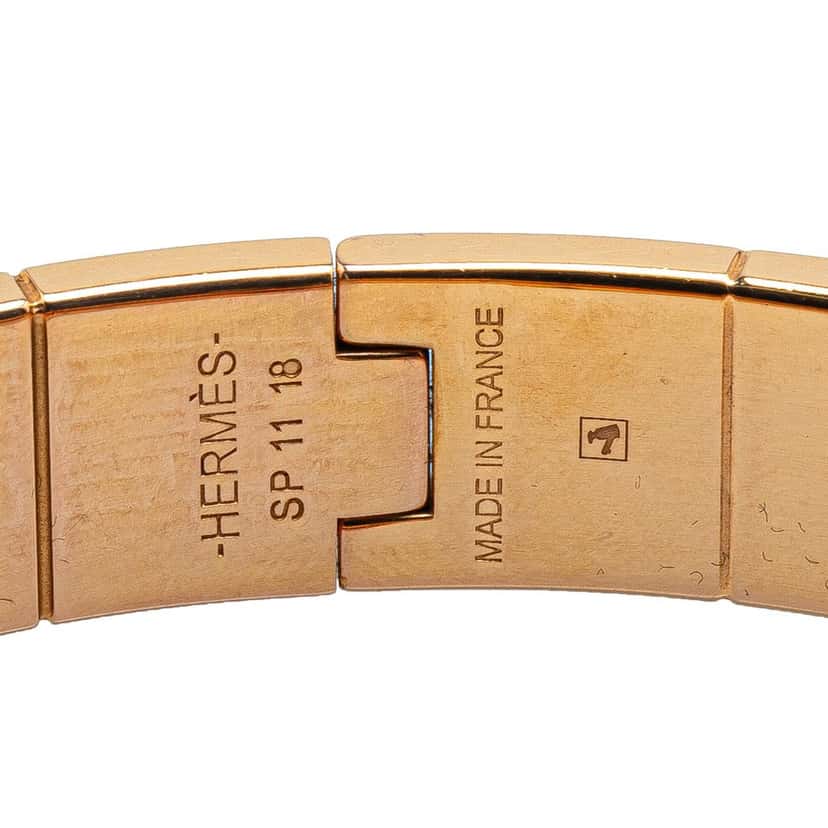 Hermès Narrow Enamel La Vie En Rouge Charniere Bracelet PM Orange Good condition - Model View