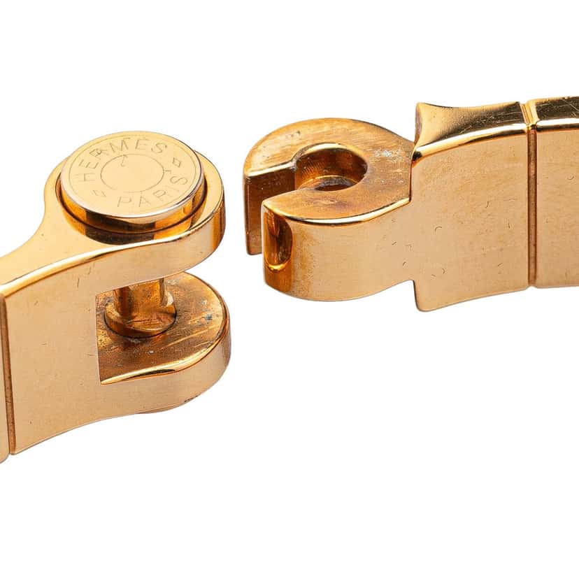 Hermès Narrow Enamel La Vie En Rouge Charniere Bracelet PM Orange Good condition - Box View