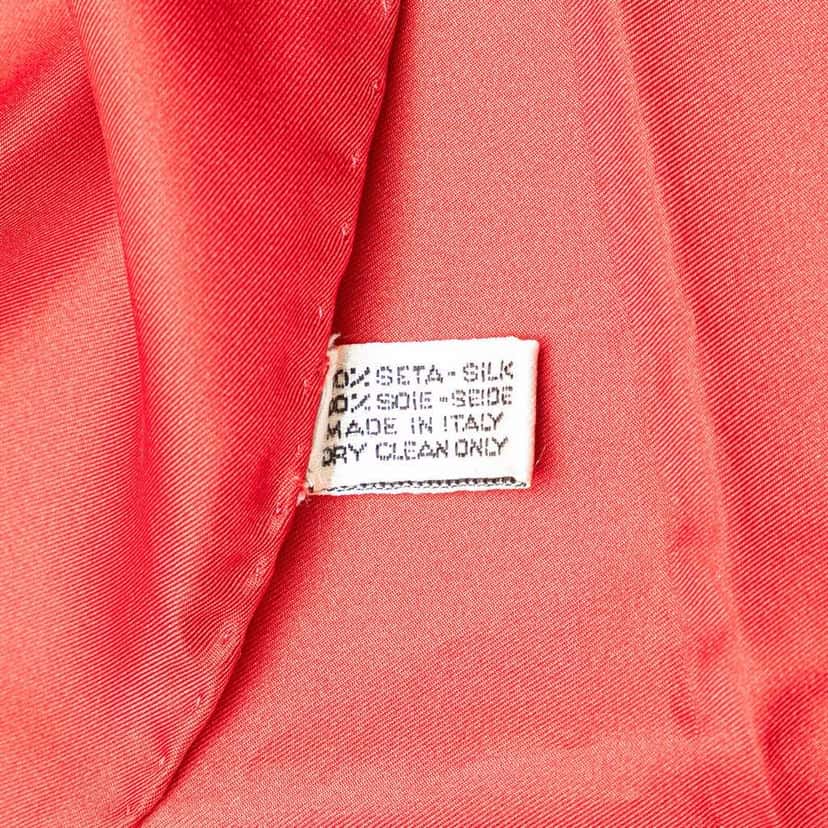 Chanel CC Jewel and Chain Print Silk Scarf Red Silk Good condition - Inside View