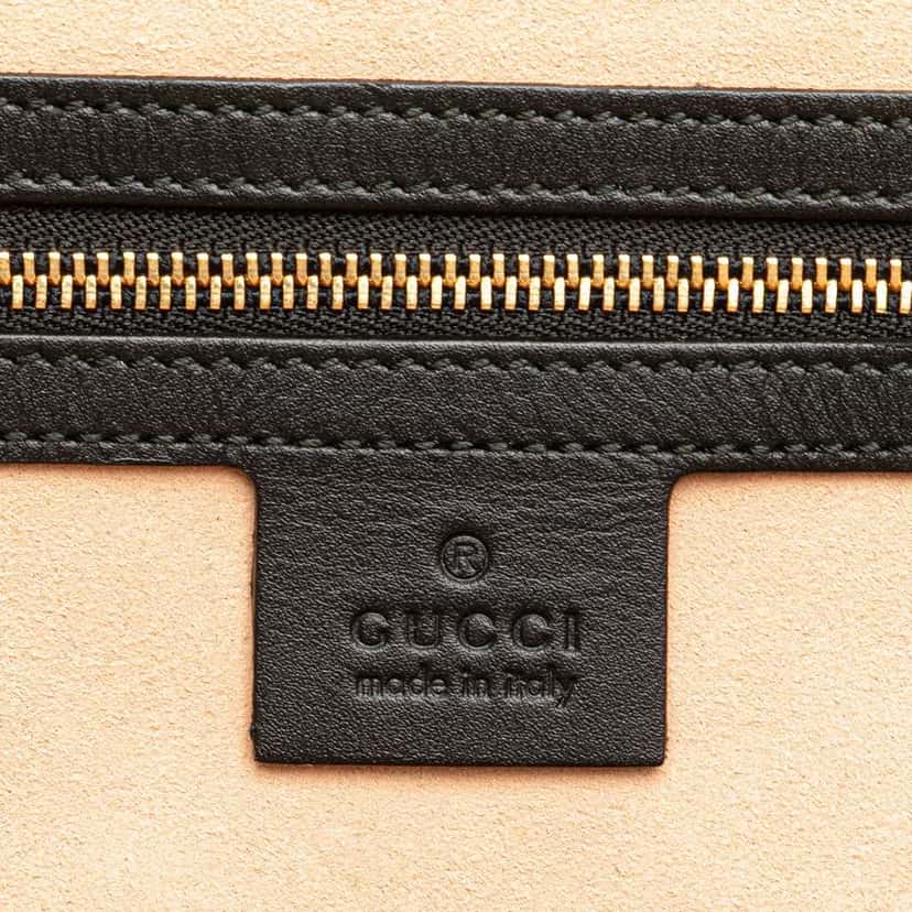 Gucci Medium Suede Ophidia Web Dome Satchel Black Leather Good condition - Box View