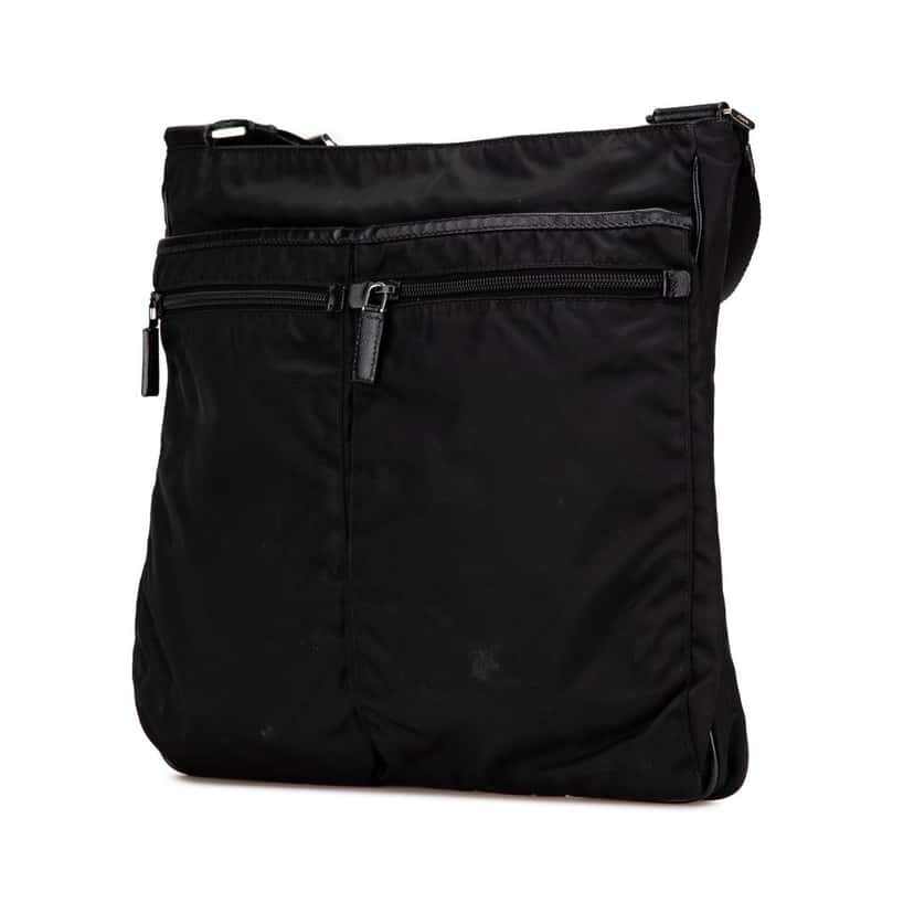 Prada Tessuto Zip Top Crossbody Black Good condition - Back View