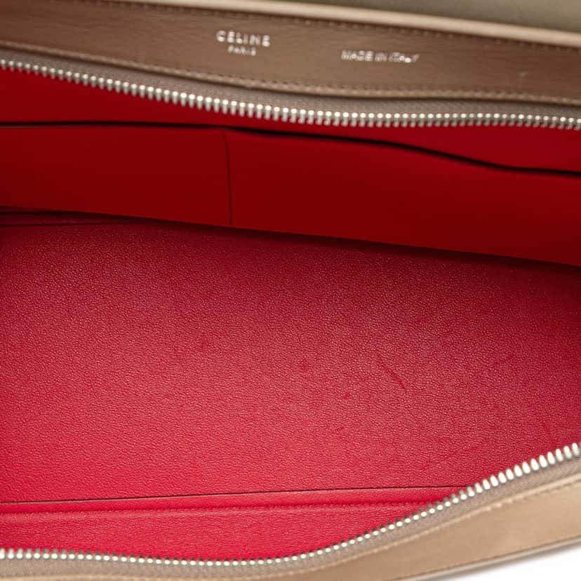 Celine Small Tricolor Leather Trapeze Satchel Brown Leather Good condition - Model View