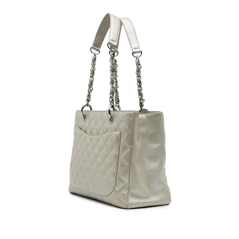 Chanel Caviar Grand Shopping Tote Gold Leather Good condition - Back View
