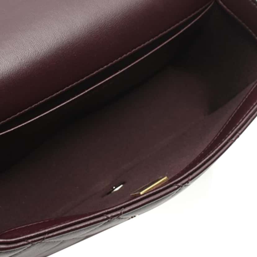 Chanel Medium Quilted Lambskin Whipstitch Flap Brown Leather Very good condition - Inside View