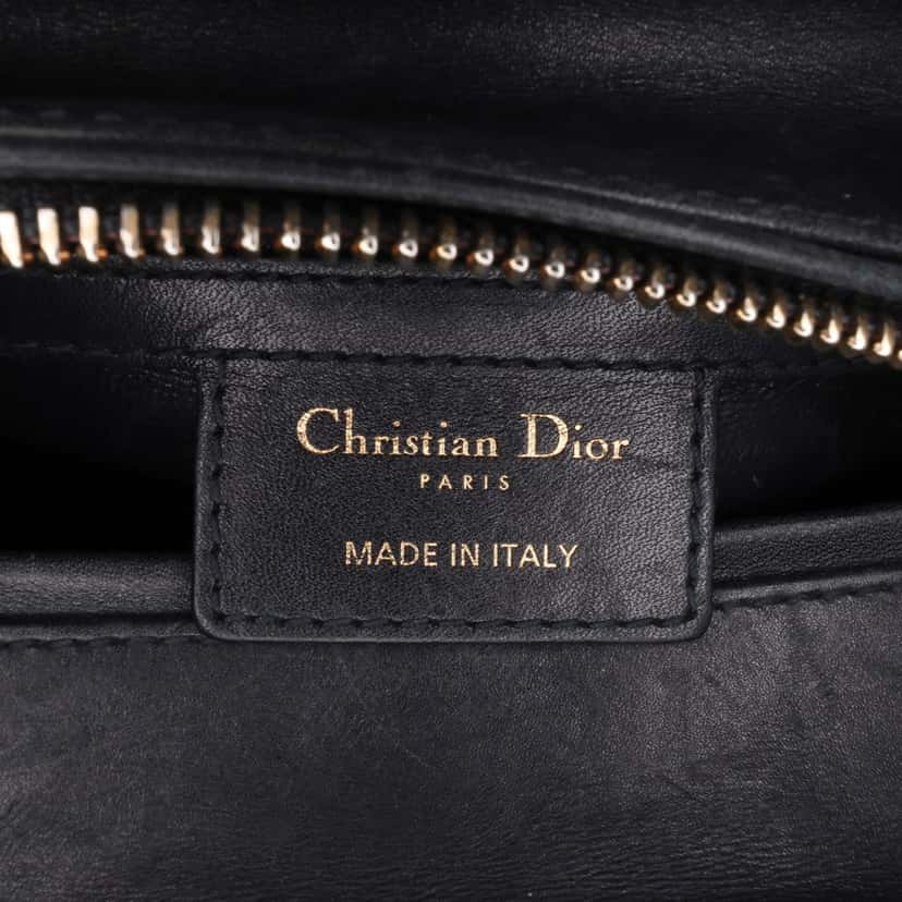 Dior Medium Calfskin Pockets Lady Dior Black Leather Good condition - Box View