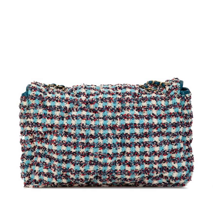 Chanel Maxi Tweed Chesterfield Single Flap Blue Tweed Good condition - Inside View