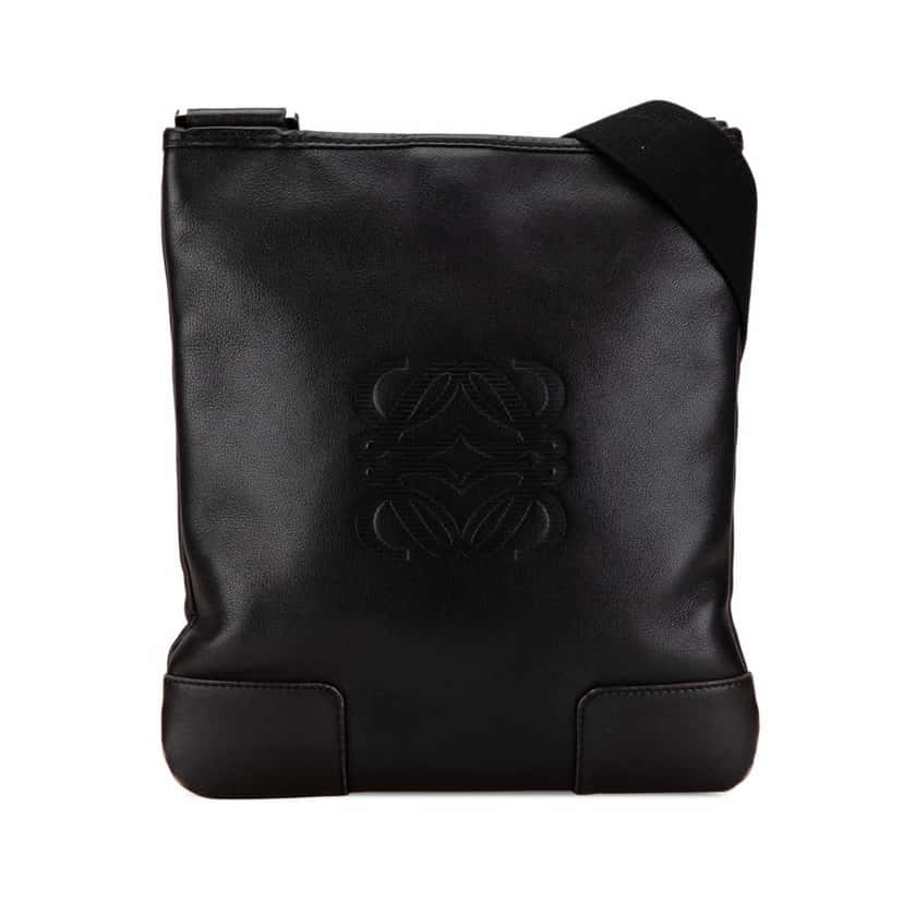 Loewe Anagram Leather Crossbody Black Leather Good condition - Front View