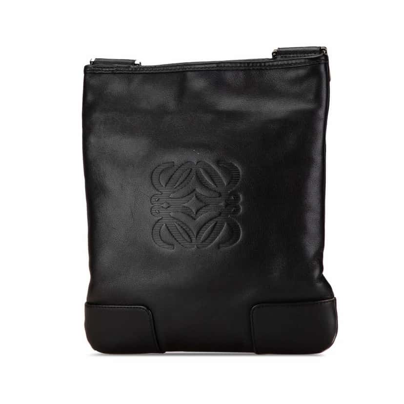Loewe Anagram Leather Crossbody Black Leather Good condition - Back View
