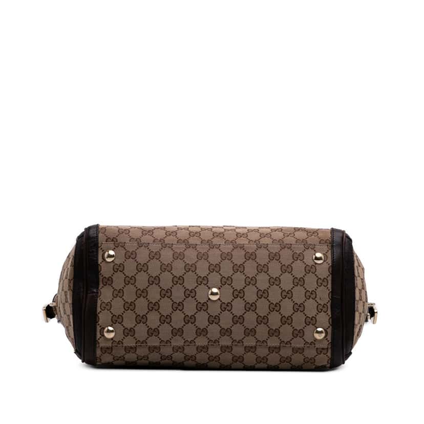 Gucci GG Canvas Charm Satchel Brown Canvas Good condition - Inside View
