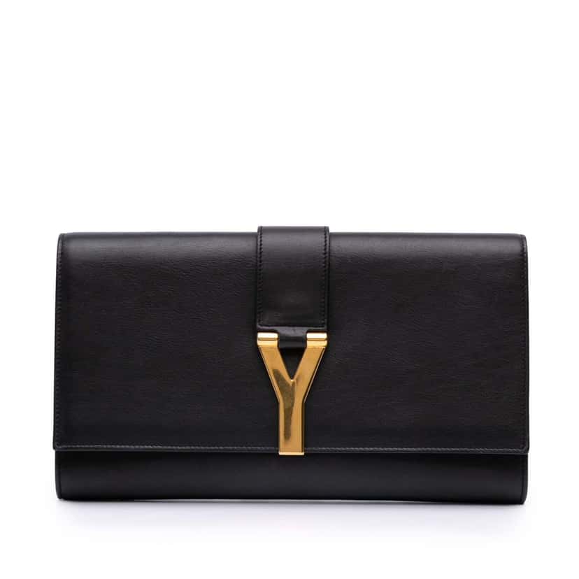 Saint Laurent Calfskin Classic Y Ligne Clutch Black Leather Good condition - Front View