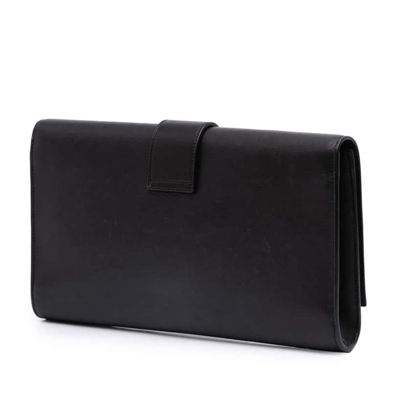 Saint Laurent Calfskin Classic Y Ligne Clutch Black Leather Good condition - Back View