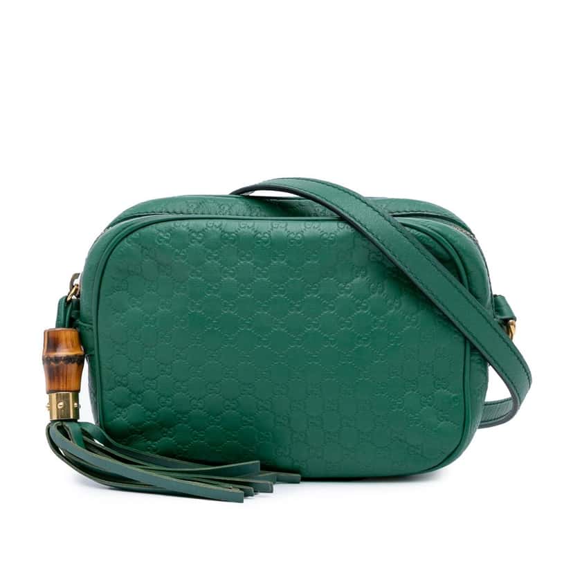 Gucci Microguccissima Sunshine Disco Camera Bag Green Leather Good condition - Front View