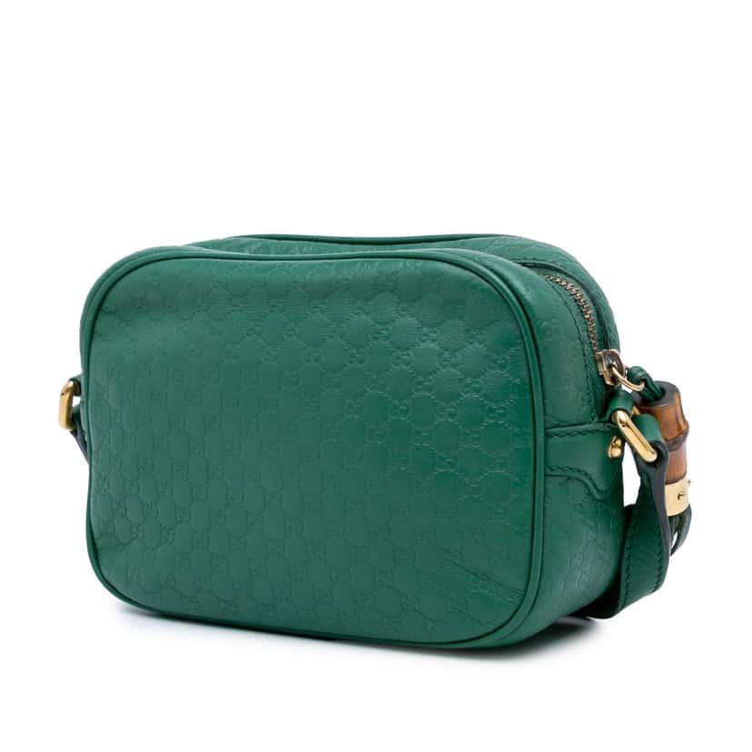 Gucci Microguccissima Sunshine Disco Camera Bag Green Leather Good condition - Back View