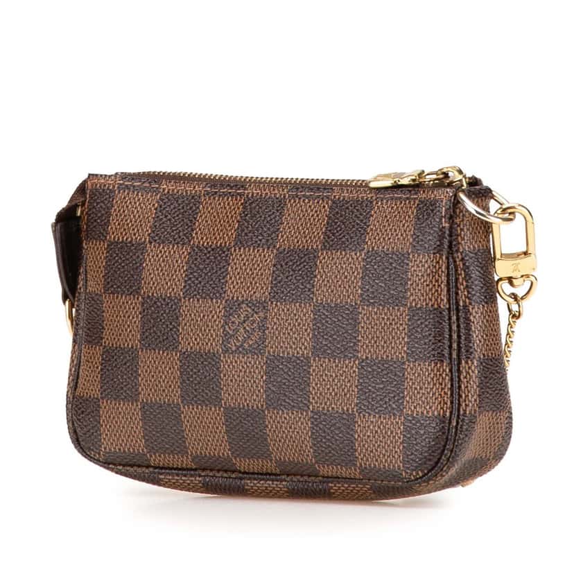 Louis Vuitton Damier Ebene Trunks and Bags Mini Pochette Accessoires Brown Canvas Good condition - Back View