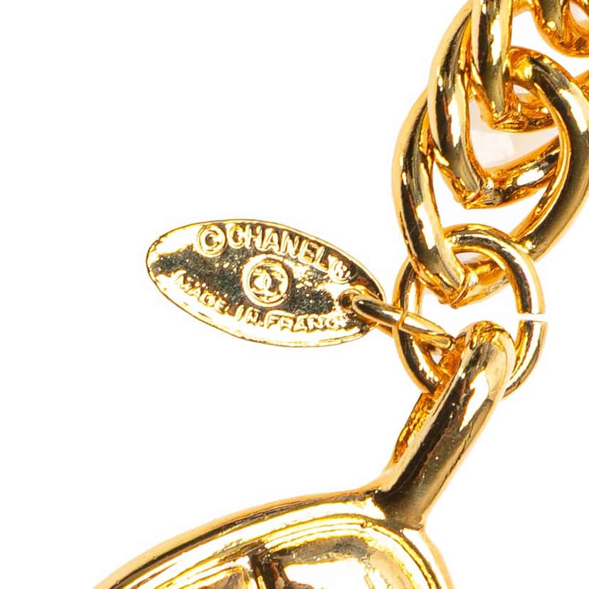 Chanel Gold Plated Quilt Charm Chain Belt Gold Metal Good condition - Back View