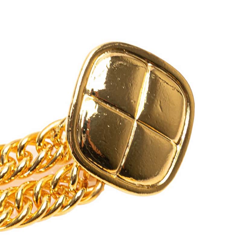 Chanel Gold Plated Quilt Charm Chain Belt Gold Metal Good condition - Inside View