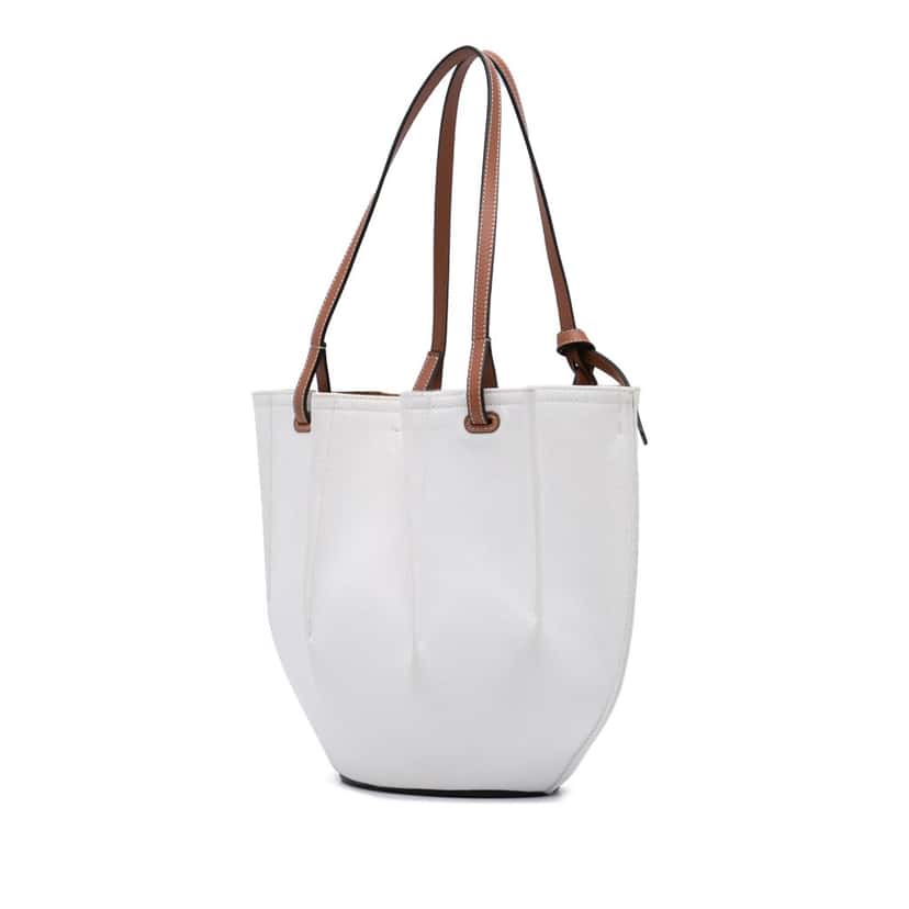 Loewe Paulas Ibiza Denim Shell Basket Tote White Denim Good condition - Back View