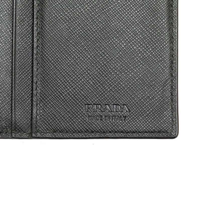 Prada Saffiano Bifold Long Wallet Black Leather Good condition - Box View