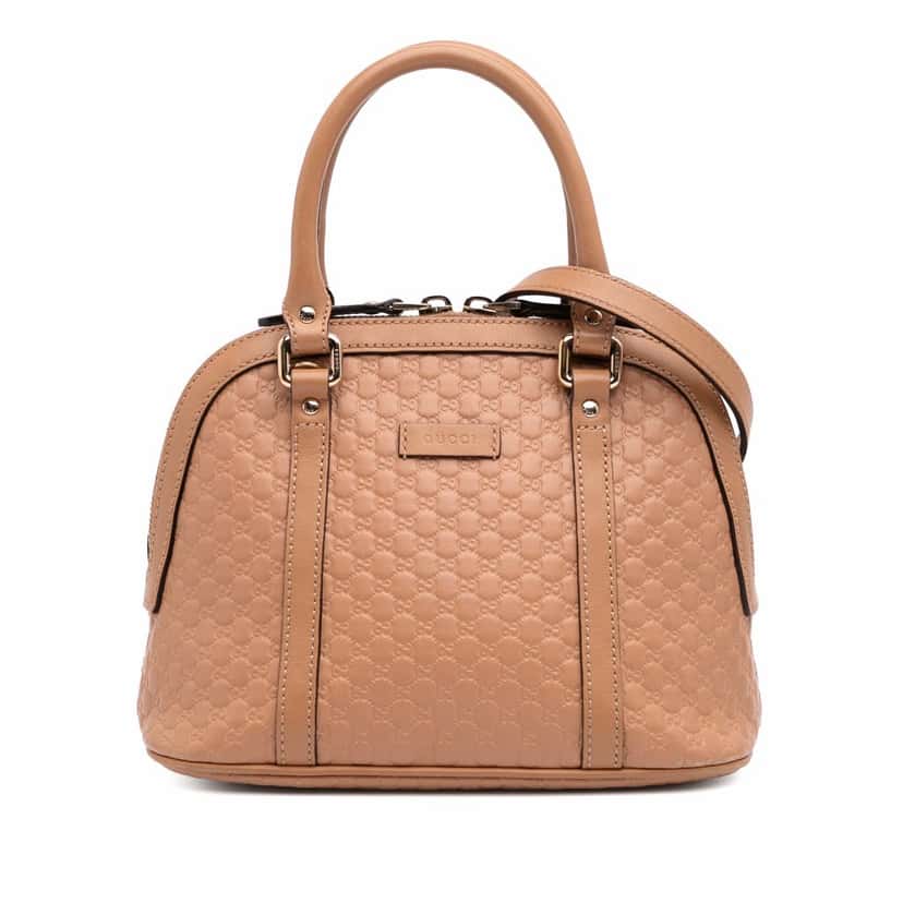 Gucci Mini Microguccissima Dome Satchel Brown Leather Good condition - Front View