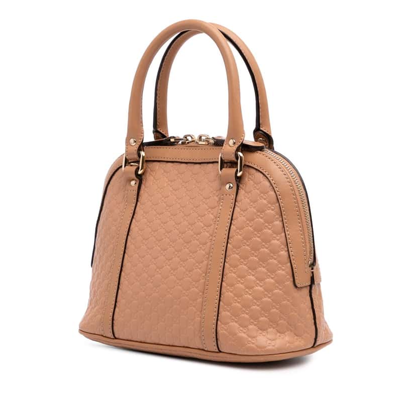 Gucci Mini Microguccissima Dome Satchel Brown Leather Good condition - Back View