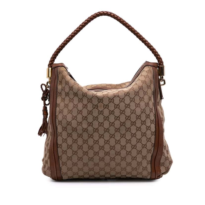 Gucci Large GG Canvas Bella Tote Brown Canvas Good condition - Front View