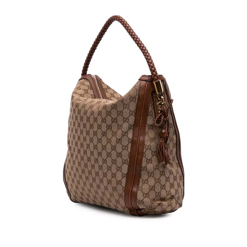Gucci Large GG Canvas Bella Tote Brown Canvas Good condition - Back View
