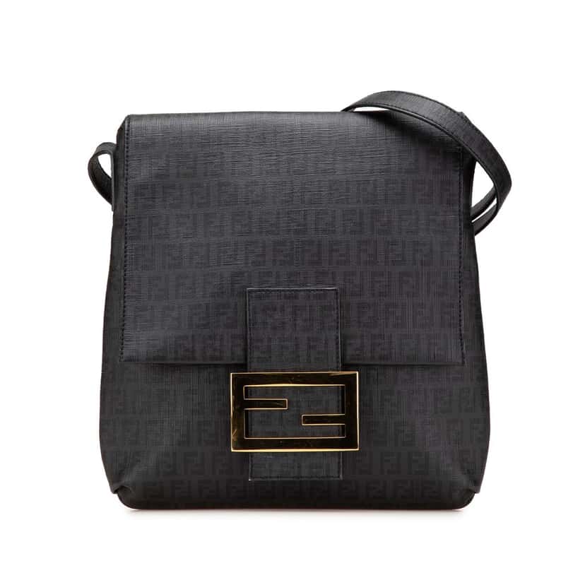 Fendi Zucchino Spalmati Crossbody Black Canvas Good condition - Front View