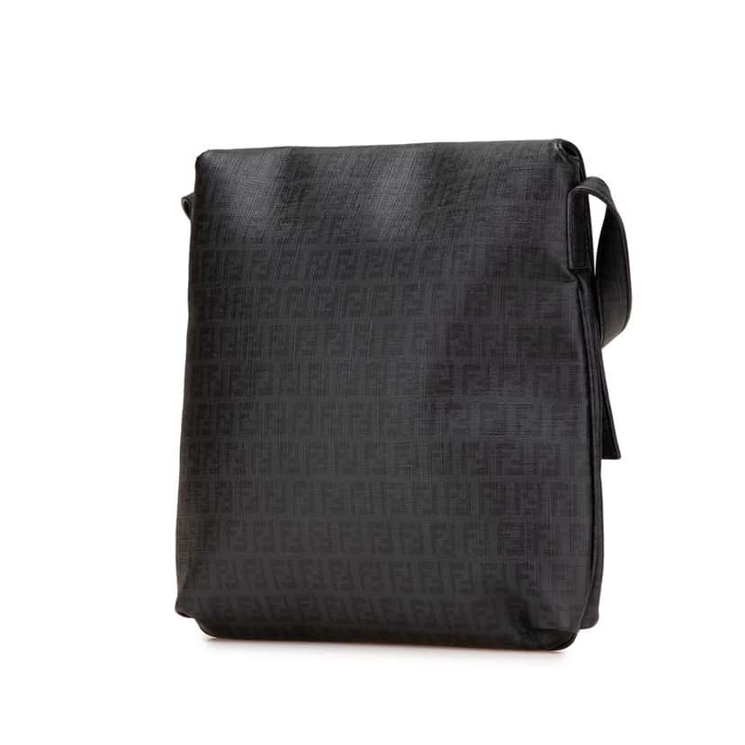 Fendi Zucchino Spalmati Crossbody Black Canvas Good condition - Back View