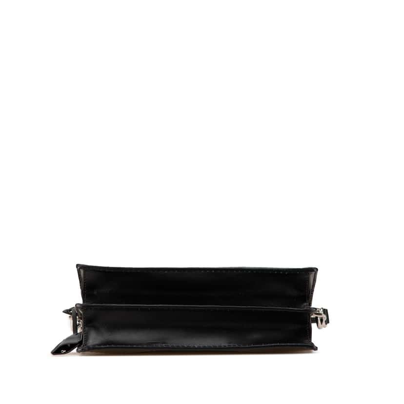 Prada Vitello Stitched Sound Lock Satchel Black Leather Good condition - Inside View