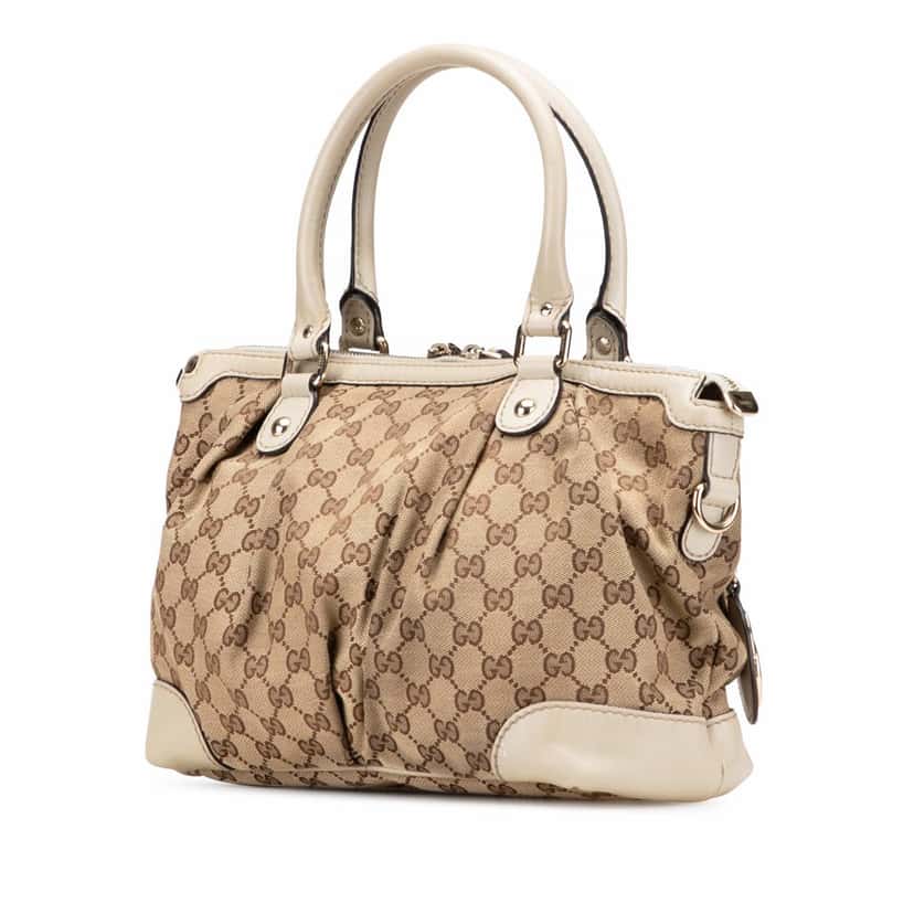 Gucci GG Canvas Sukey Satchel Brown Canvas Good condition - Back View