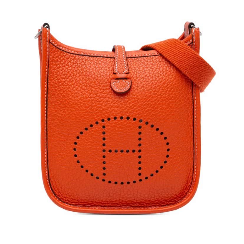Hermès Clemence Evelyne TPM 16 Orange Leather Good condition - Front View